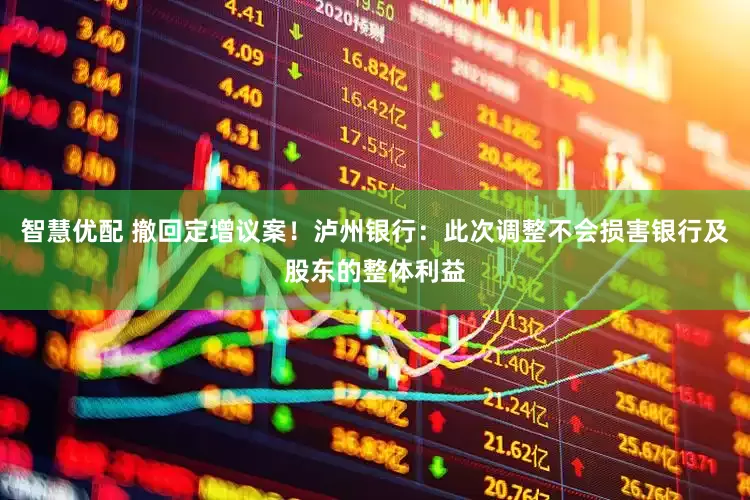智慧优配 撤回定增议案！泸州银行：此次调整不会损害银行及股东的整体利益